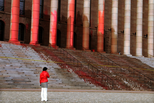 Swedish Activists Vandalize Finland’s Parliament Building; Finnish Elokapina Shares the Responsibility Swedish Activists Vandalize Finland’s Parliament Building; Finnish Elokapina Shares the Responsibility